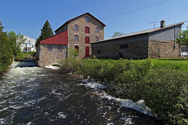 Spring runoff at the Old Stone Mill NHS, Delta, Ontario