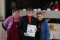 Claire Gunnewiek (centre) with her new pioneer cookbook "They Ate What ...!".  A collection of pioneer recipes, remedies and stories.  Editor Cathy Livingston (left) and Anna Greenhorn (right).  Cathy assembled and published the book on behalf of The Delta Mill Society.  Delta Harvest Festival 2015