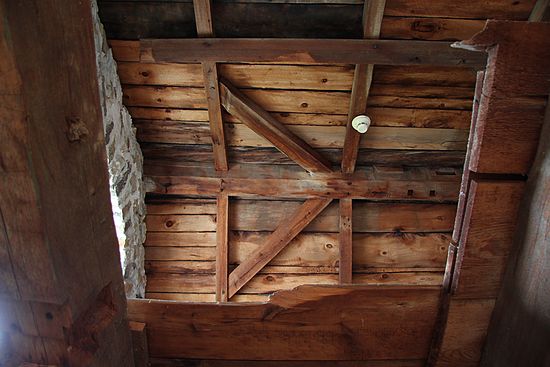When restored in the early 2000s, most of the original fabric of the 1810 mill was maintained, including the 60 foot long,  five sided roof ridge pole, planed on site from a single tree.